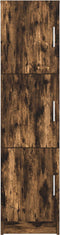 vidaXL - Hoogkast - Gerookt - Eiken - 31,5x32x124 - cm - Gelaagd - Hout