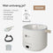 KitchenLove Mini Rijstkoker - Multicooker - 0.4L - 1-2 Personen - Créme Wit