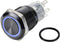 TRU COMPONENTS TC-9428176 LAS1-AGQ-22E/B/12V/A Druktoets 250 V/AC 3 A 2x uit/(aan) Moment Blauw (Ø) 19 mm IP65 1 stuk(s