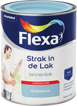 Flexa - Strak in de Lak - Watergedragen - Hoogglans - grijsblauw - 0,75 liter