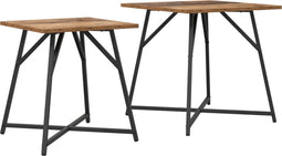 vidaXL - Bijzettafel - 2-Pack - - - Rustiek - Hout - en - Metaal