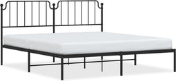 vidaXL - Bedframe - met - hoofdbord - metaal - zwart - 180x200 - cm
