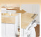 SoBuy FKW129-WN - Keukentrolley op Wielen - Uitschuifbaar Werkblad 2 Lades Verstelbare Planken Wit 113x91x(44-69) cm