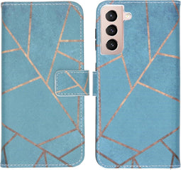 iMoshion Hoesje Geschikt voor Samsung Galaxy S21 Hoesje Met Pasjeshouder - iMoshion Design Softcase Bookcase - Meerkleurig / Blue Graphic