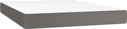 vidaXL - Pocketveringmatras - 140x190x20 - cm - kunstleer - grijs