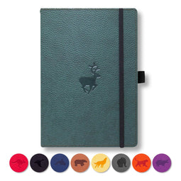 Dingbats* Wildlife A5 Notitieboek - Green Deer Blanco - Bullet Journal met 100 gsm Inktvrij Papier - Schetsboek met Harde Kaft, Binnenvak, Elastische Sluiting en Bladwijzer