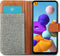 iMoshion Hoesje Geschikt voor Samsung Galaxy A21s Hoesje Met Pasjeshouder - iMoshion Luxe Canvas Bookcase - Grijs