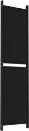 vidaXL - Kamerscherm - met - 5 - panelen - 250x200 - cm - stof - zwart