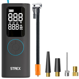 Strex SP338 - Mini Compressor - Draadloze Bandenpomp 3-in-1 tot 10,5 bar - 8000 mAh Powerbank & Zaklamp