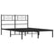 vidaXL - Bedframe - met - hoofdbord - metaal - zwart - 150x200 - cm