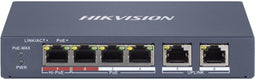 Hikvision DS-3E1106HP-EI - Managed Switch - 6x Ethernet 100Mbps - 4x PoE++ (802.3bt) - PoE-budget 60W - 1,2Gbps (2.000x MAC)