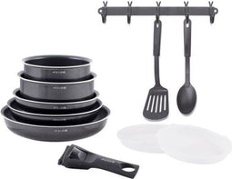 Kookgerei - Alle warmtebronnen inclusief inductie - ART & CUISINE - AC1083 - Aluminium - 10 stuks - Zwart