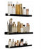 Eugad Wandplanken Set van 3 - Industrieel Design - Zwart Metaal - 43 x 10 x 4 cm (set van 3)