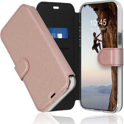 Accezz Hoesje Geschikt voor iPhone 14 Pro Hoesje Met Pasjeshouder - Accezz Xtreme Wallet Bookcase - Rosé Goud