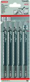 Bosch T 344 D - Decoupeerzaagbladen - HCS gezet geslepen voor dik en zacht hout (5-100 mm) - 152 mm lengte