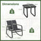 Coast Bistroset - 3-Delige Schommelstoelen met Tafel 73x61x79 cm - Grijs/Zwart