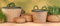 Mica Decorations Mand Mady - 39x39x41 cm - Zeegras - Groen- Set van 2