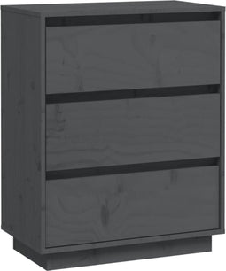vidaXL - Dressoir - 60x34x75 - cm - massief - grenenhout - grijs