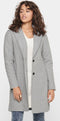 ONLY ONLCARRIE BONDED COAT - Dames Jas - Omkeerbare hals - Knoopsluiting - Lichtgrijs melange