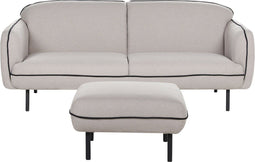 TONSBERG - Driezitsbank met ottomaan - Lichtgrijs - Polyester