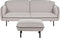 TONSBERG - Driezitsbank met ottomaan - Lichtgrijs - Polyester