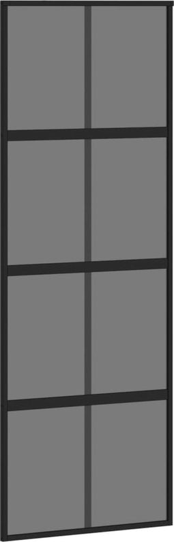 vidaXL - Schuifdeur - 76x205 - cm - gehard - glas - en - aluminium - zwart