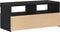 vidaXL - TV-kast - met - LED-verlichting - - - Zwart - Eiken - - - 90x35x40 - cm - - - Bewerkt - Hout