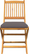vidaXL - Opvouwbare - Tuinstoelen - met - Grijze - Kussen - 2 - stuks - Massief - Acaciahout