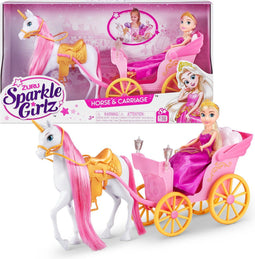 Sparkle Girlz - Eenhoorn en prinses pop met rijtuig set - Meerkleurig
