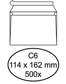 Hermes - Envelop hermes bank c6 114x162 zk 500st wit
