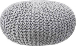LABEL51 Gebreide L - Poef - Lichtgrijs - 70 x 70 cm