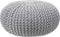 LABEL51 Gebreide L - Poef - Lichtgrijs - 70 x 70 cm