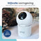 Gologi Beveiligingscamera Binnen - Smart Indoor Camera - 180° Draaibaar - Nightvision - Bewegingssensor - Blaf en Huil Detectie - Babyfoon - Huisdiercamera met App - Wit