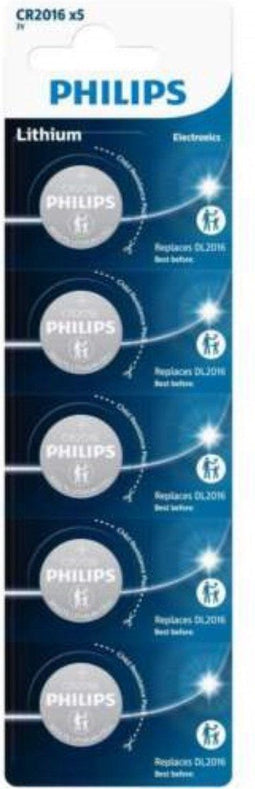Philips CR2016 - Lithium Knoopcel Batterij 3 V - 5 stuks