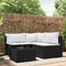 4-delige Loungeset met kussens poly rattan zwart