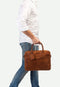 BURKELY Vintage Jack Worker - Laptoptas 13,3 inch - Leer - Cognac