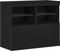 vidaXL - Dressoir - met - LED - Verlichting - Zwart - Eiken - 81x37x67 - cm