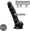 SILEXD - Realistische Dildo met Testikels - 23 x 4,4 cm - Zwart