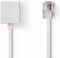 Nedis Telecomverlengkabel - RJ11 Male - RJ11 Female - 10.0 m - Kabel design: Plat - Connectorplating: Goud Verguld - Kabeltype: RJ11 - Wit - Envelop