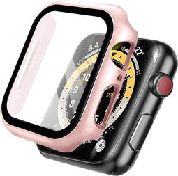 imoshion Screenprotector - Geschikt voor Apple Watch Series 7 / 8 / 9 - 45mm - Roze Full Cover Hard Case / Beschermend Hoesje - Rosé goud