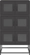 vidaXL - Hoge - kast - 68x39x123 - cm - staal - zwart