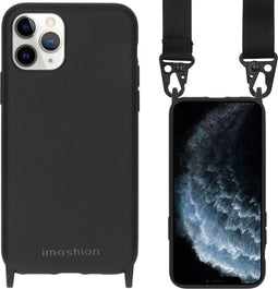 iMoshion Hoesje Geschikt voor iPhone 11 Pro Hoesje Met Koord - iMoshion Color Backcover met koord - Nylon Strap - Zwart