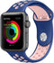 iMoshion Siliconen sport bandje voor de Apple Watch Series 1 / 2 / 3 / 4 / 5 / 6 / 7 / 8 / 9 / SE - 38 / 40 / 41 mm - Blauw / Roze