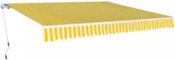 vidaXL - Luifel - handmatig - uittrekbaar - 600 - cm - geel/wit