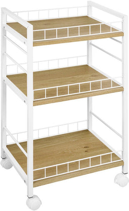 Groentetrolley Versa - Keukentrolley - Metaal Plastic Melamine 30 x 76 x 40 cm - Wit