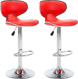 vidaXL - Barstoelen - 2 - st - kunstleer - rood