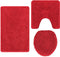 vidaXL - 3-delige - badmatset - rood - polypropyleen - antislip