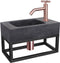 Differnz Bombai black - Natuurstenen wasbak - 40 x 22 x 9 cm - Antraciet