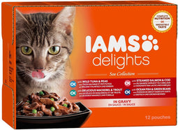 Iams cat delights multipack sea collection kattenvoer 12x85 gr