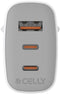Celly UPTC1USB2USBC65 - Wandlader - 65W - 2x USB-C - Wit